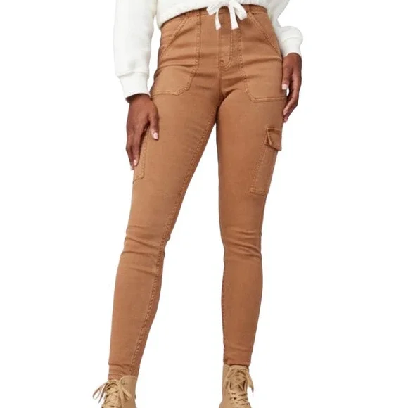 Spanx Women's Stretch Twill Ankle Cargo Pants in Honey Glow - Picture 1 of 6